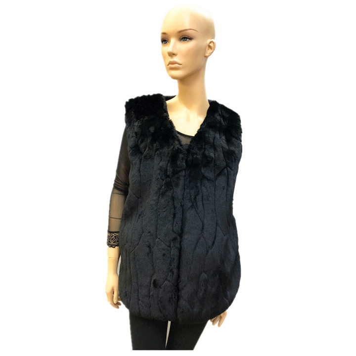 Muy Fancy Faux Fur Vest – Black SKU#2002-2 - MuyFancy